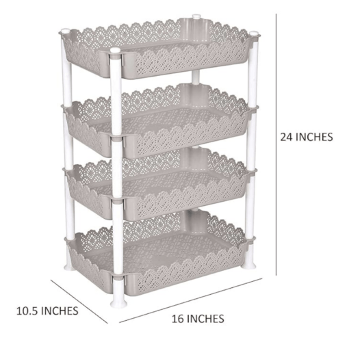 ARISTO Plastic Storage Rack 4 Shelfs, Grey (1 Piece), Medium (VR10932), (40.5 x 26.5 x 61 Cm) - Image 2